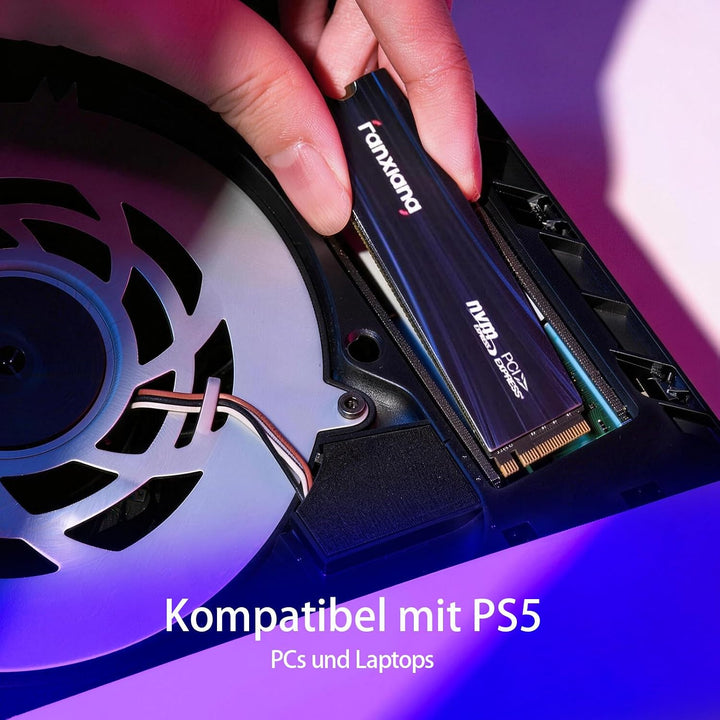fanxiang NVMe SSD 1TB, M.2 PCIe Gen4x4 Gaming Solid State Laufwerk, 7100MB/s Lesen, 6100 MB/s Schrei