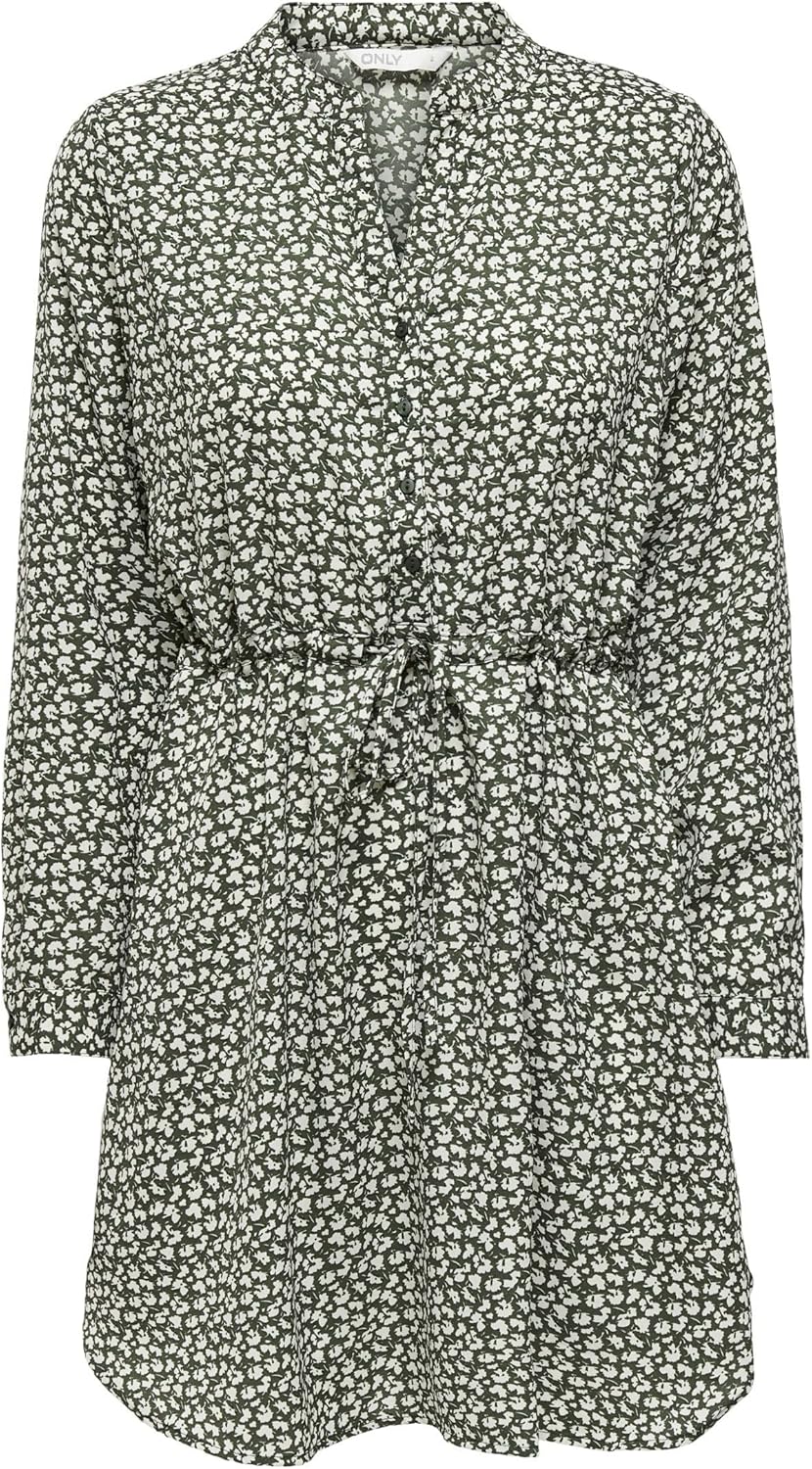 ONLY Damen Kleid 15200543 XXS Blue Indigo/Aop:black Leo, XXS Blue Indigo/Aop:black Leo