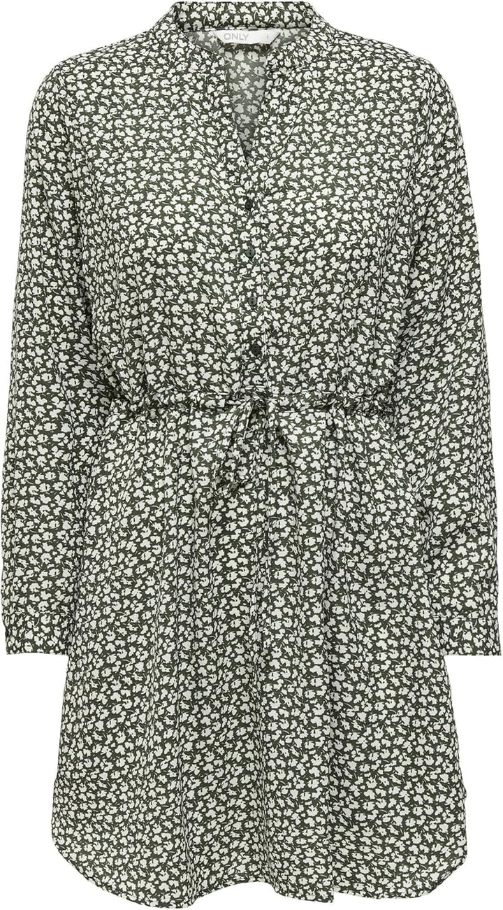 ONLY Damen Kleid 15200543 XXS Blue Indigo/Aop:black Leo, XXS Blue Indigo/Aop:black Leo
