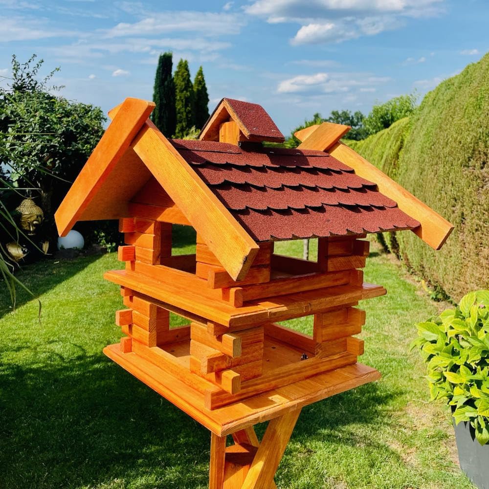 handgefertigtes rechteckiges Vogelhaus/Vogelvilla M - XXL wetterfest aus Holz Vogel Futterstelle Hau