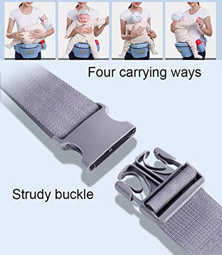 ThreeH Baby Hüftsitz Träger Baumwolle Sitzkissen Verstellbarer Gürtel Drei Taschen Bequeme Taille Ho