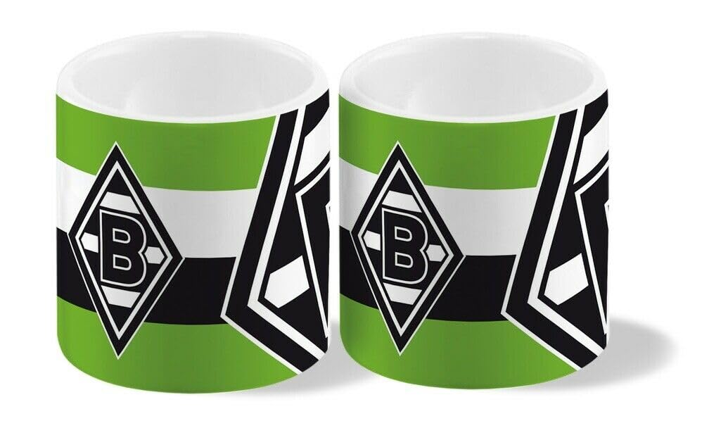 Borussia Mönchengladbach 2er-Set Eierbecher s-w-g BMG - Plus Lesezeichen I Love Mönchengladbach