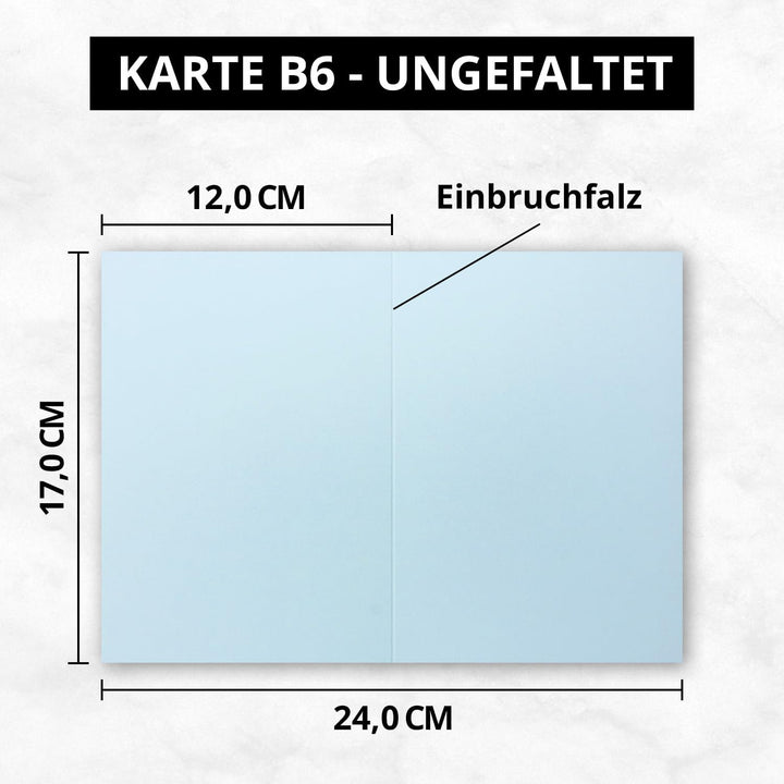 1000 Faltkarten B6 - Hell-Blau - Blanko Doppel-Karten - 12 x 17 cm - sehr formstabil - für Drucker g