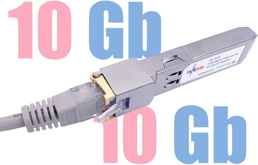 Elfcam® - 10 GB SFP+ in RJ45 für Freebox Ultra, 10 GB SFP+ Modul 10 Gbase-T-30 m mit 2 m Cat8-Netzwe