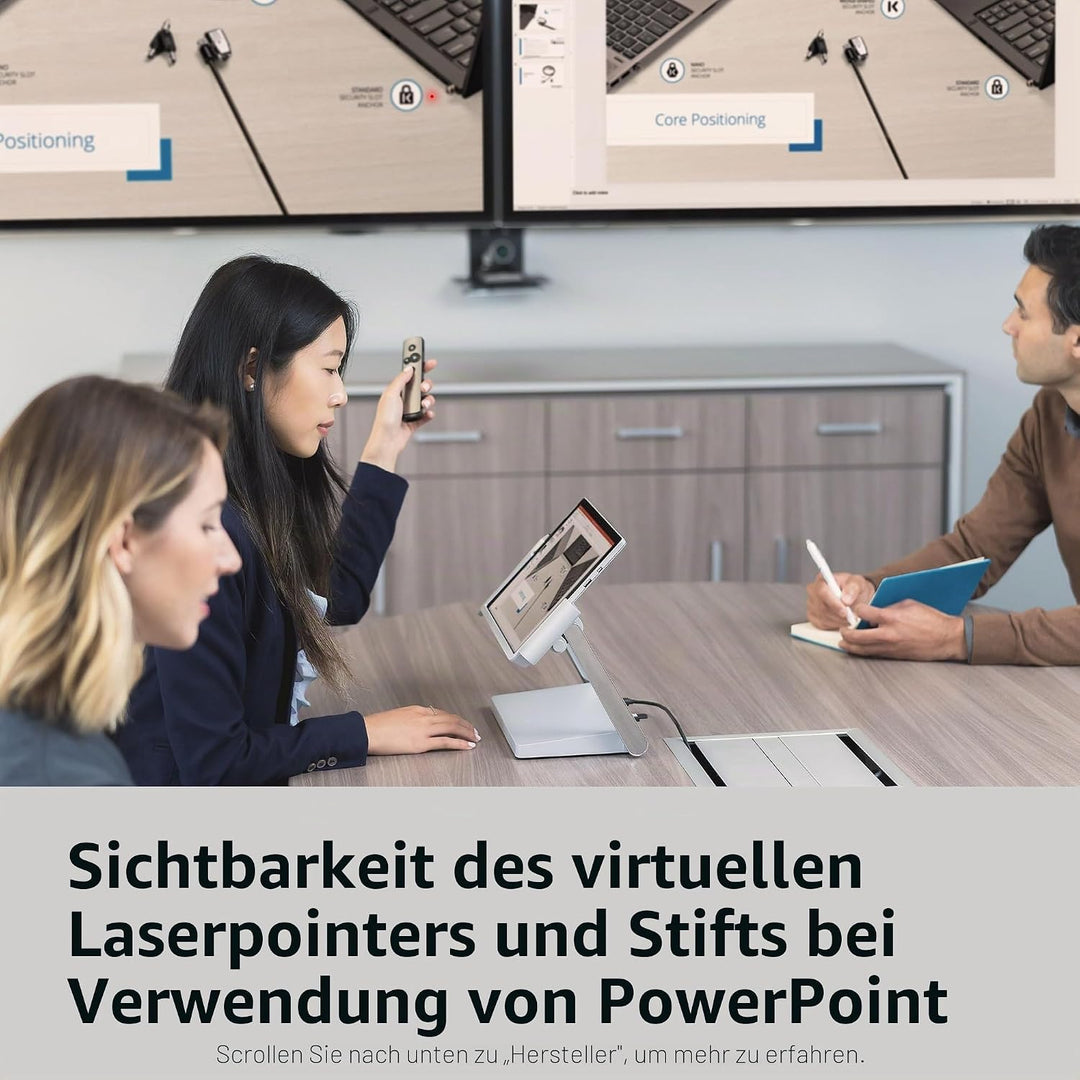 Kensington Presenter, Kabelloser USB-Presenter mit virtuellem Pointer, 15m Reichweite, Ideal für Mic