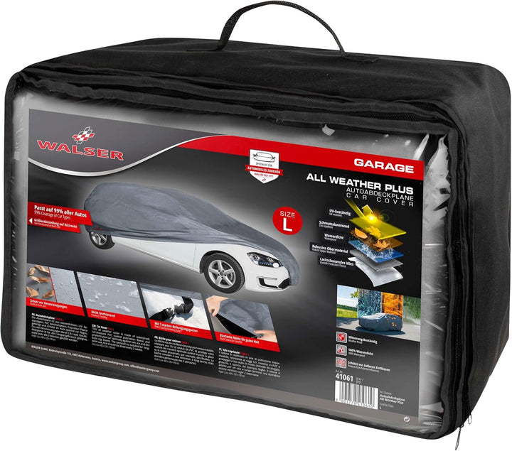 WALSER Premium Abdeckplane Auto All Weather Plus Qualitätssieger Sehr Gut*, Abdeckplane wasserdicht,