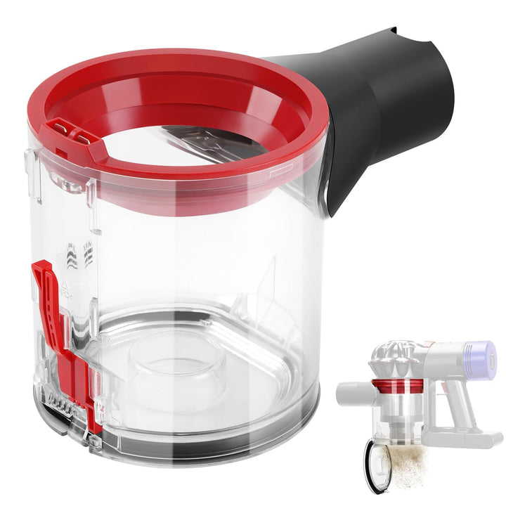 Transparenter Staubsammeltopf für Dyson V7/V8 Staubbehälter - Hochwertiges Zubehör für Dyson Staubsa