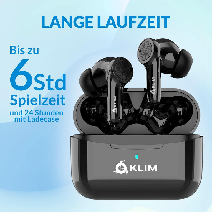 KLIM Pods V2 - NEU 2024 - Bluetooth 5.3 Kopfhörer in Ear - Hohe Klangqualität - ANC - Hervorragende