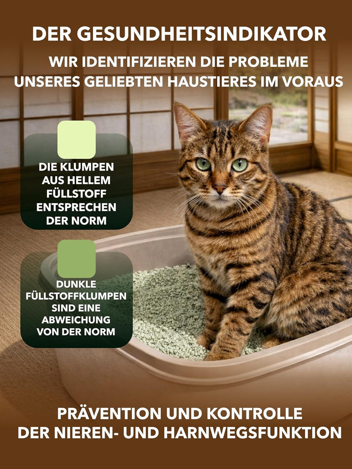 Tofu Katzenstreu aus Grünen Erbsen | Spülbar &amp; Klumpend | Antibakteriell | Geruchskontrolle &amp; katzen