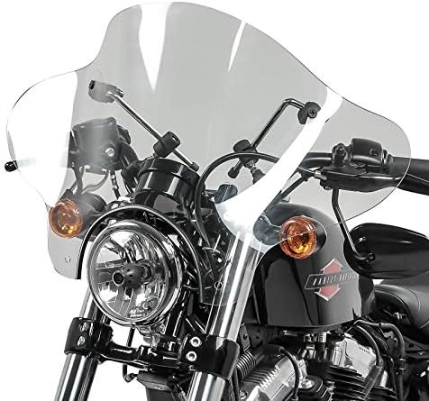 Windschild Batwing mit 4-Punkt-Fixierung für Custom Bikes klar