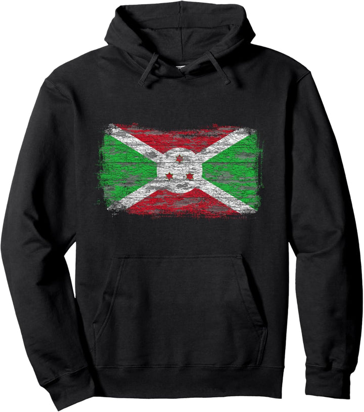 Rustikale Nationalflagge von Burundi Pullover Hoodie