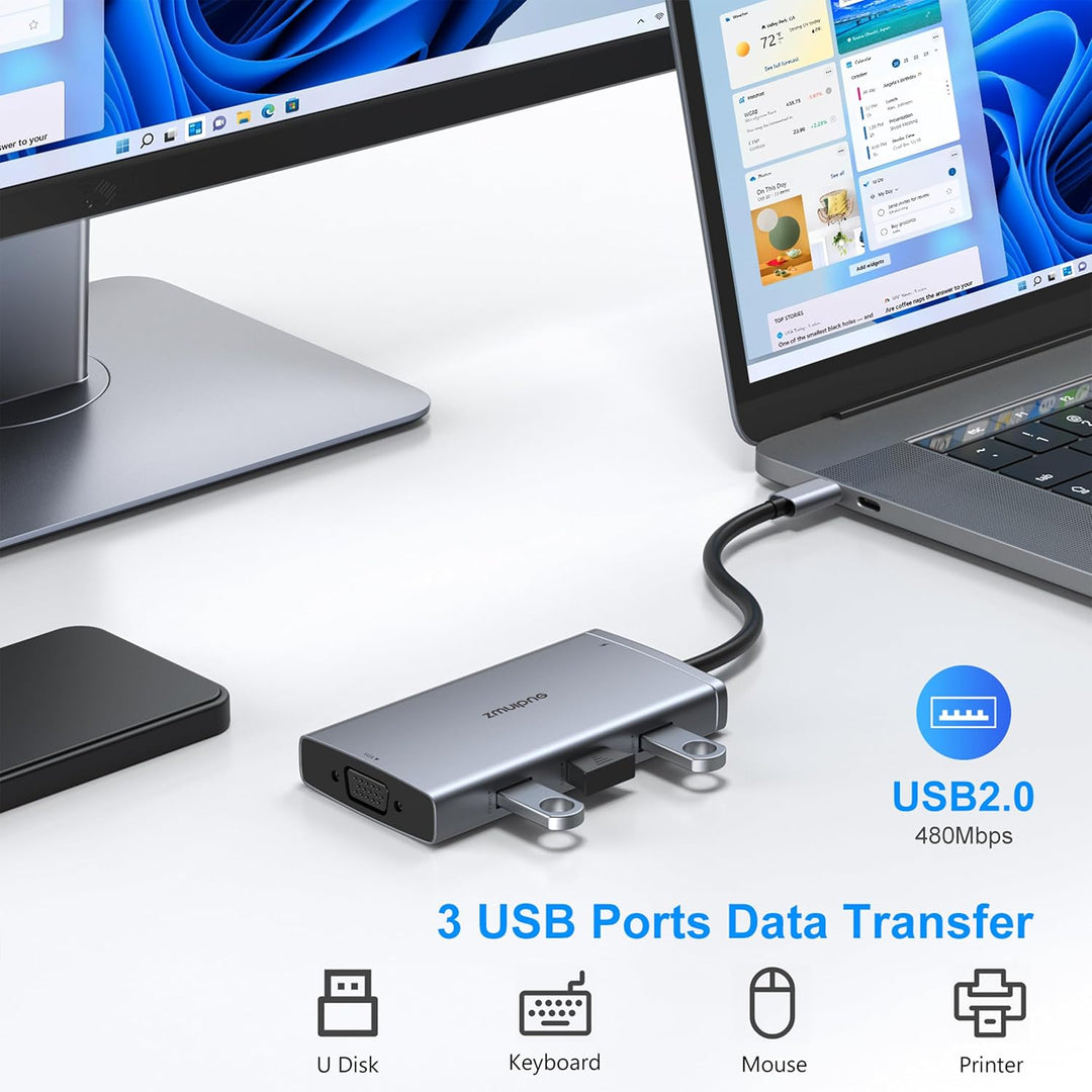 USB C Hub with HDMI USB (8 IN1 USBC Dock), 8 IN1 USBC Dock