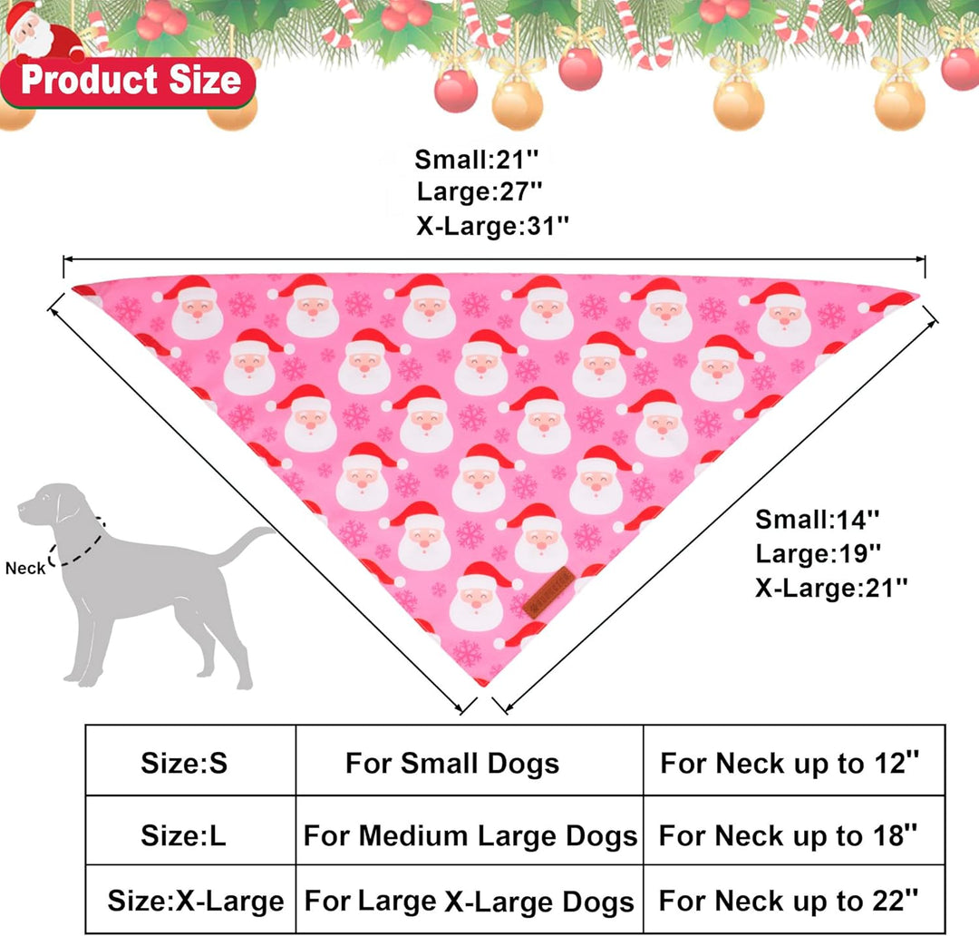ADOGGYGO Hundehalstuch, Weihnachtsbaum, Weihnachtsmann, hochwertiger Stoff, verstellbare Passform, f