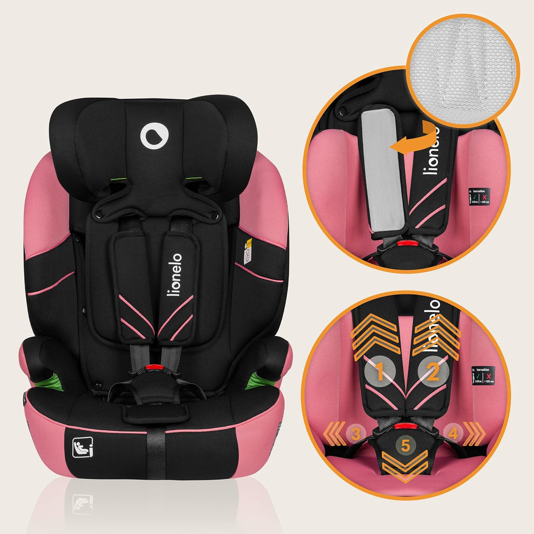 LIONELO LEVI ONE I-SIZE 76-150 cm Kinderautositz, Gruppe 1 2 3, Seitenschutz, 10 Grad Kopfstützenver