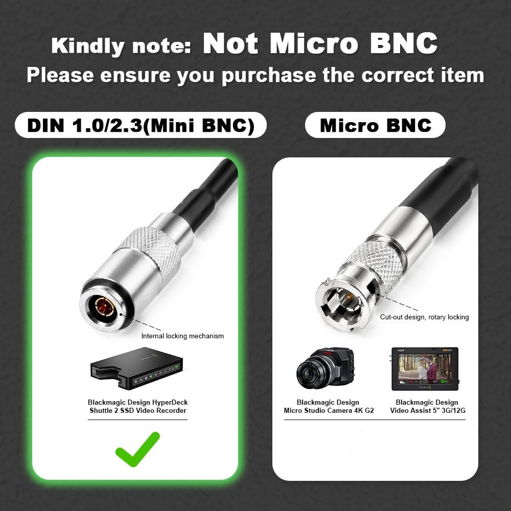 Uonecn Timecode-Kabel DIN 1,0丨2,3 auf 3,5 mm TRS 90 Grad Zeitcode-Kabel für Canon R5C Tentakel Sync