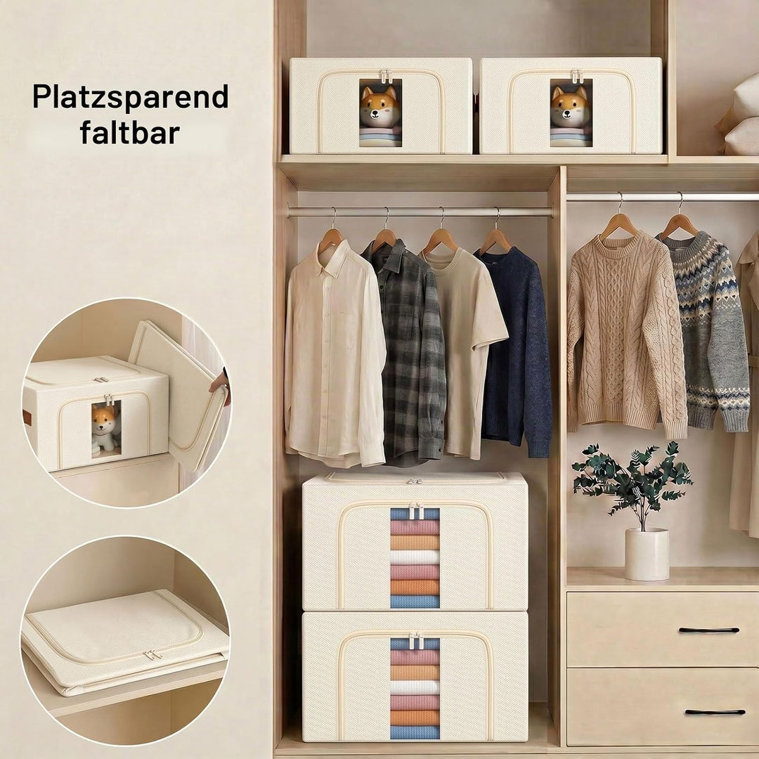Kleidung Aufbewahrungstasche Faltbar Metallrahmen: Stapelbare Aufbewahrungsbox mit Deckel für Kleide