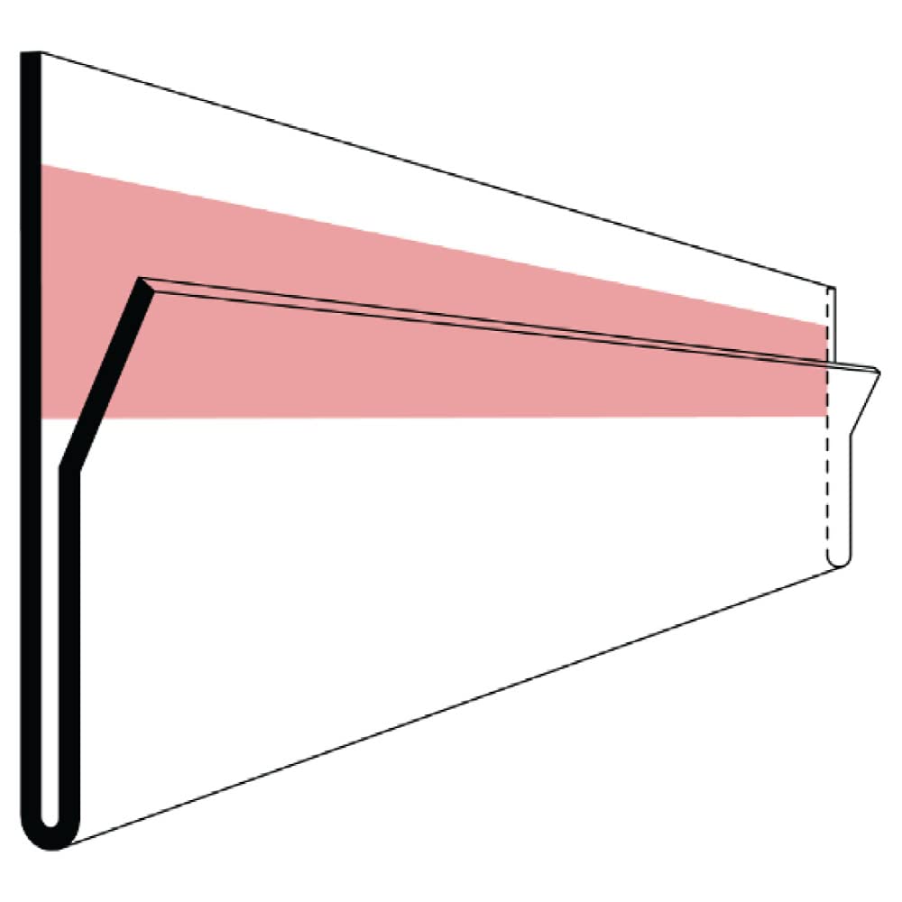 Krog Etikettenhalter selbstklebend mit verkürzter und nach vorne gebogener Vorderseite, 210 x 35 mm,