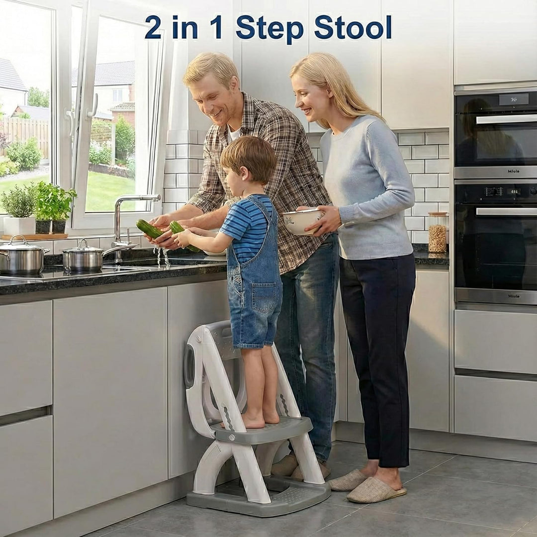 Toilettensitz Kinder mit Treppe, 2 in 1 Toiletten-Trainingssitz & Toilettenleiter für Kinder – 5-fac