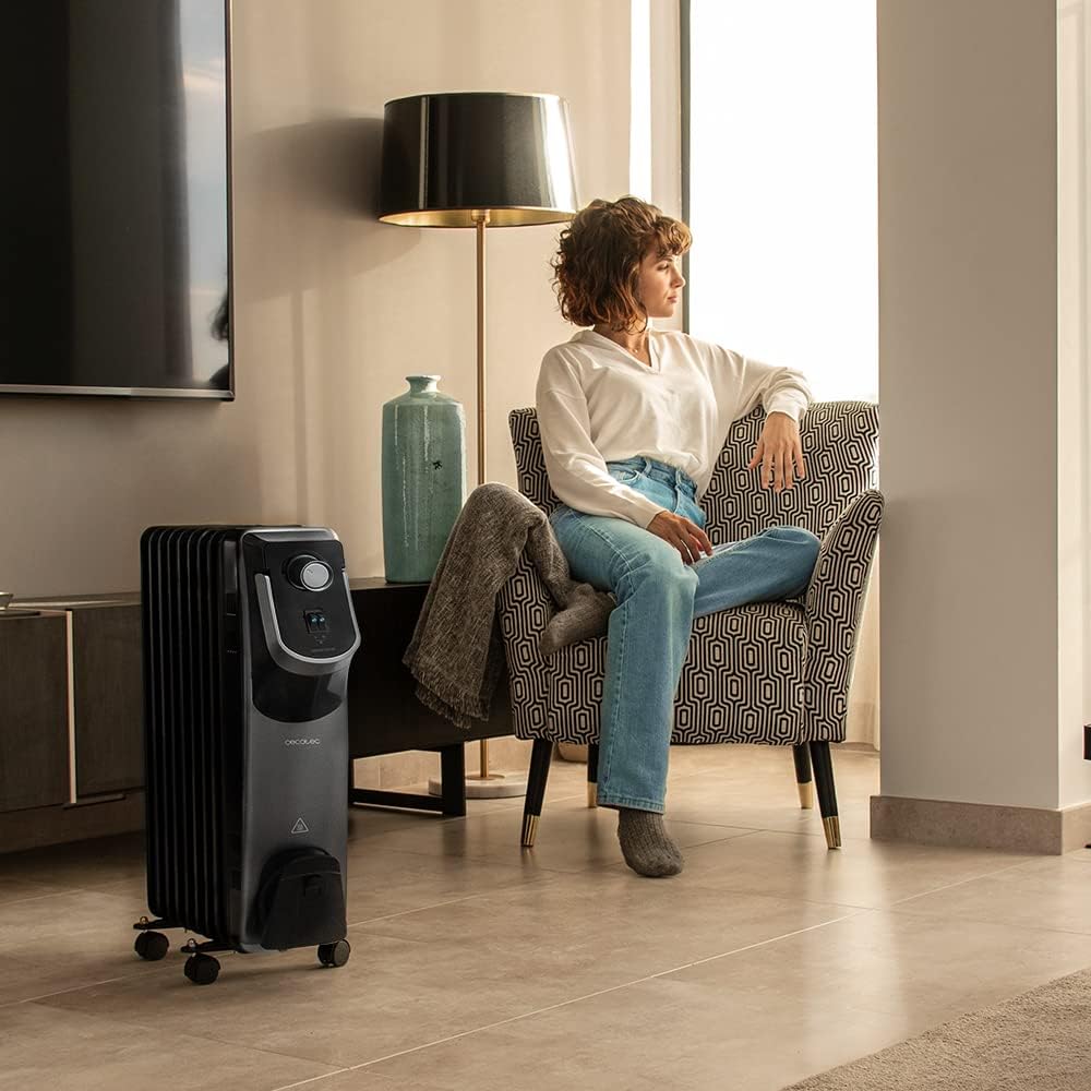 Cecotec Öl-Radiator ReadyWarm 9000 Space 360º Black. 2000 W, 9 Module, 3 Leistungsstufen, Kabelaufbe