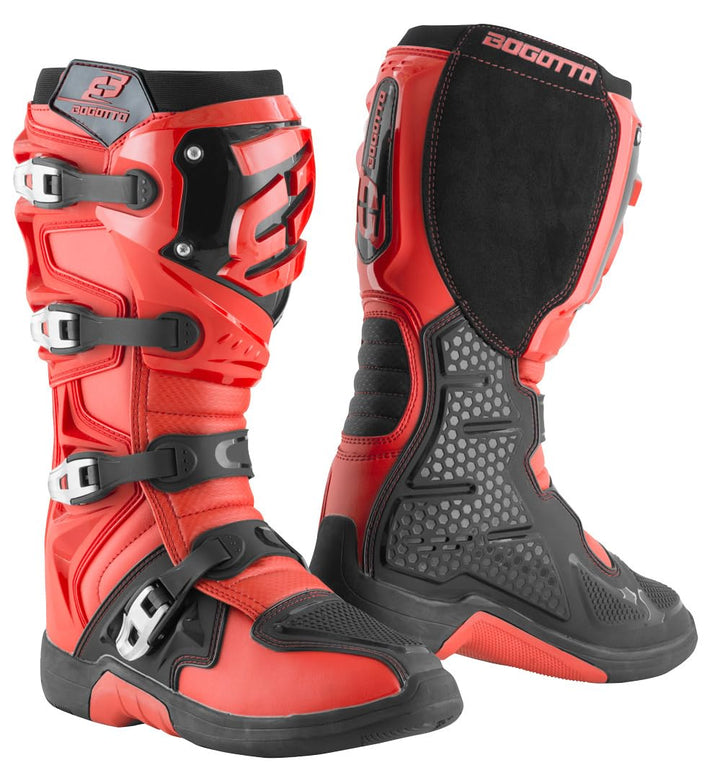 Bogotto MX-6 Motocross Stiefel, rot/schwarz, 43 43 EU Rot Schwarz, 43 EU Rot Schwarz