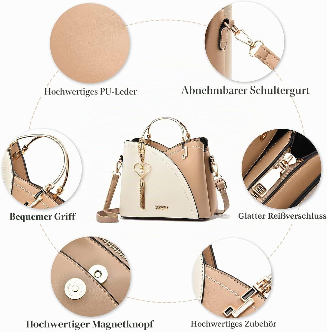 FANDARE Handtaschen für Damen Tote Beutel Umhängetaschen Wasserdicht Schultertasche Tragetasche PU-L