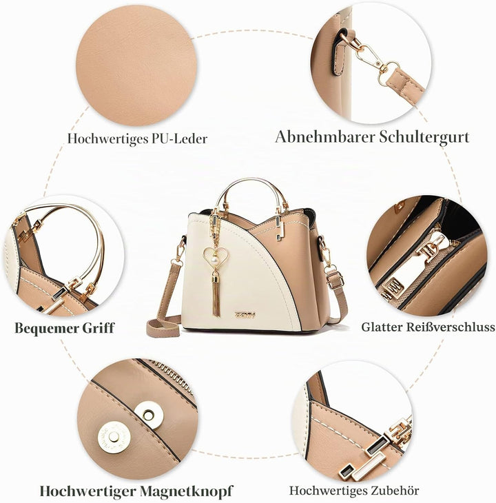 FANDARE Handtaschen für Damen Tote Beutel Umhängetaschen Wasserdicht Schultertasche Tragetasche PU-L