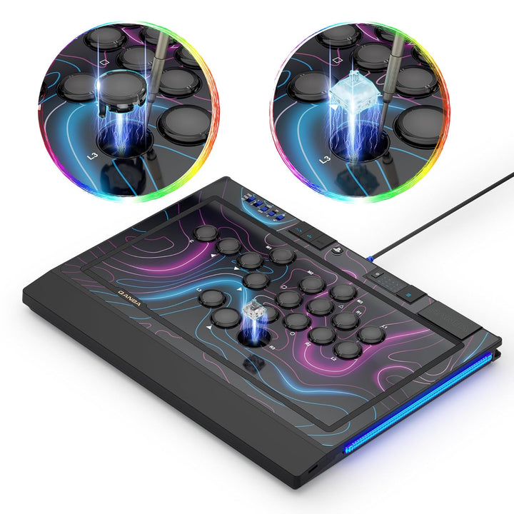 Qanba Sapphire S1 Leverless Arcade Controller Joystick for PlayStation 5 and PlayStation 4 and PC (F