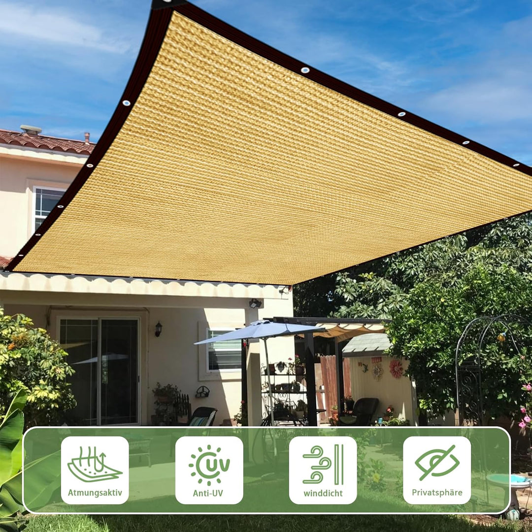 Schattiernetz Schattierungsnetz Garten - Schattennetz mit ösen 2x2 Sonnensegel für terrassenüberdach