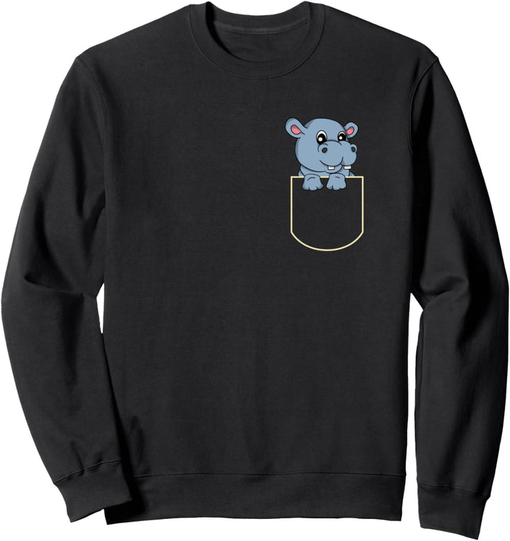 Lustiges Nilpferd In Der Brusttasche Geschenk Hippo Pocket Sweatshirt