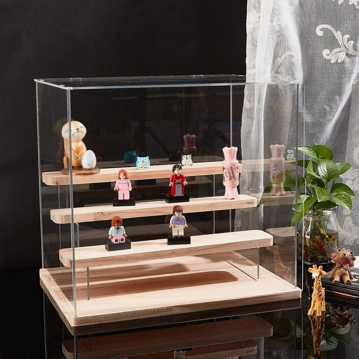 NBEADS 3 Stufen Transparentem Acryl Vitrine, Klar Figuren Display Boxen Arbeitsplatten Box Aufbewahr