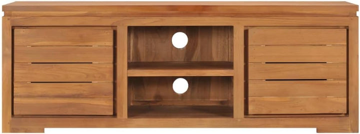 vidaXL Teak Massiv TV Schrank mit 2 Türen 2 Fächern Lowboard TV Möbel Sideboard Fernsehtisch Fernseh
