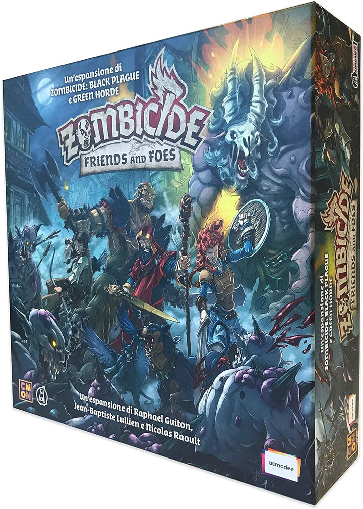 Asmodee - Zombicide 8439 Green Horde: Freunde und Feinde, Brettspiel, Erweiterung, italienische Ausg