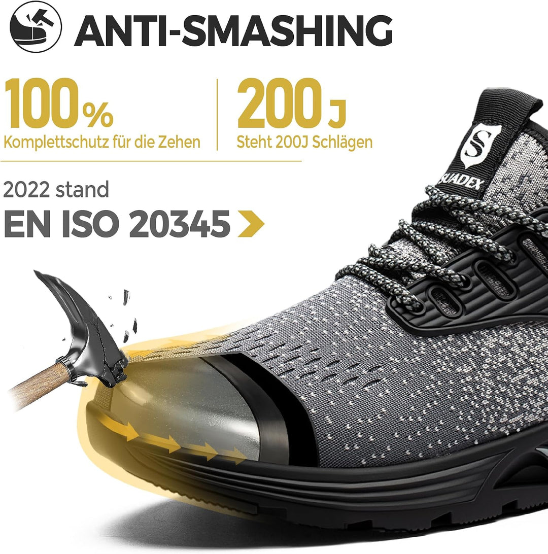 SUADEX Sicherheitsschuhe Arbeitsschuhe Herren Damen Leicht Atmungsaktiv Stahlkappenschuhe mit Stahlk