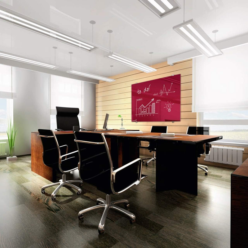 Legamaster 7-104743 Glasboard Colour, Glas-Magnettafel, 80 x 60 cm, rot 80 x 60 cm Rot, 80 x 60 cm R