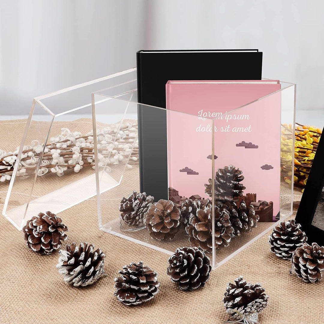 BELLE VOUS 5-Seitige Acrylbox mit Deckel - 20 x 20 x 20,5 cm - Kleine Transparente Box für Zuhause,