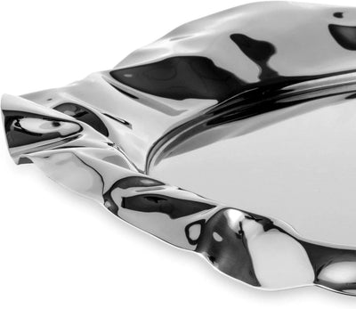 Alessi 90039 Tablett rund, Edelstahl, silber, 7 x 44,5 x 14,5 cm, Einheiten, 1.0, Silber