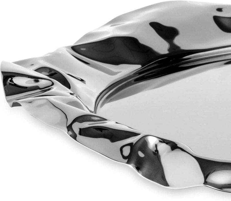 Alessi 90039 Tablett rund, Edelstahl, silber, 7 x 44,5 x 14,5 cm, Einheiten, 1.0, Silber