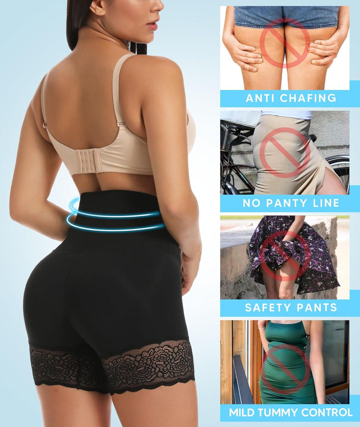 MISS MOLY Unterhose Damen Unter Rock Kurz Hose Shorts Leggings Anti Chafing Miederhose Bauch Weg Mie