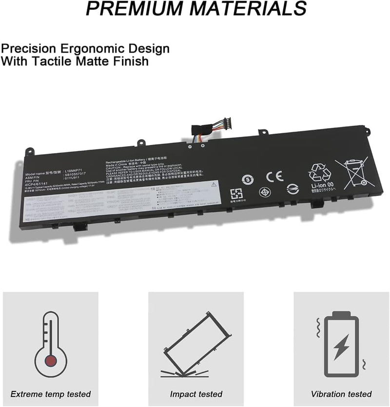 AKKEE L18M4P71 Laptop Akku für Lenovo ThinkPad X1 Extreme 1st Gen/2nd Gen ThinkPad P1 1st/2nd Gen Se