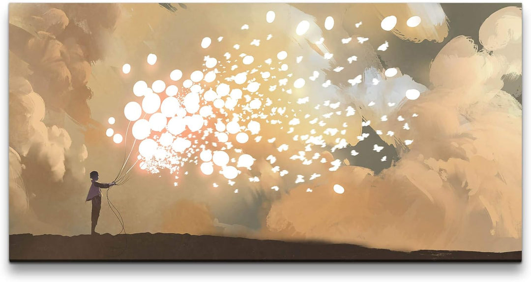 Paul Sinus Art Malerei 120x 60cm Panorama Leinwand Bild XXL Format Wandbilder Wohnzimmer Wohnung Dek