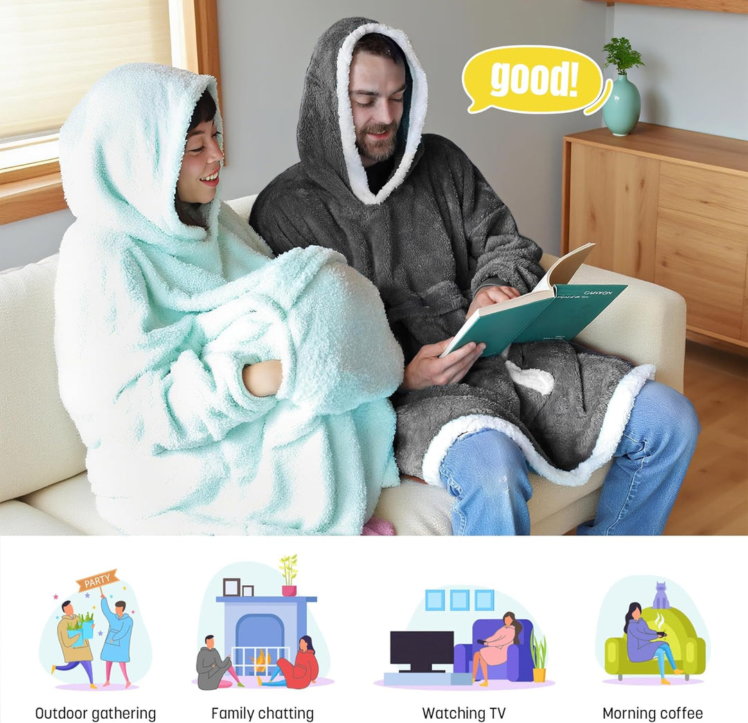 Catalonia Classy Decke mit Ärmel Oversize Hoodie Kuscheldecke-Kuscheldecke Zum Anziehen mit Ärmeln u
