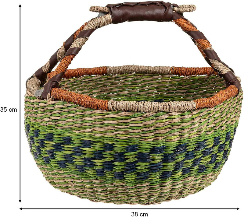 SIDCO Seegras Tasche Afrika Einkaufskorb Strohtasche Kenia Bag Korb Einkaufstasche