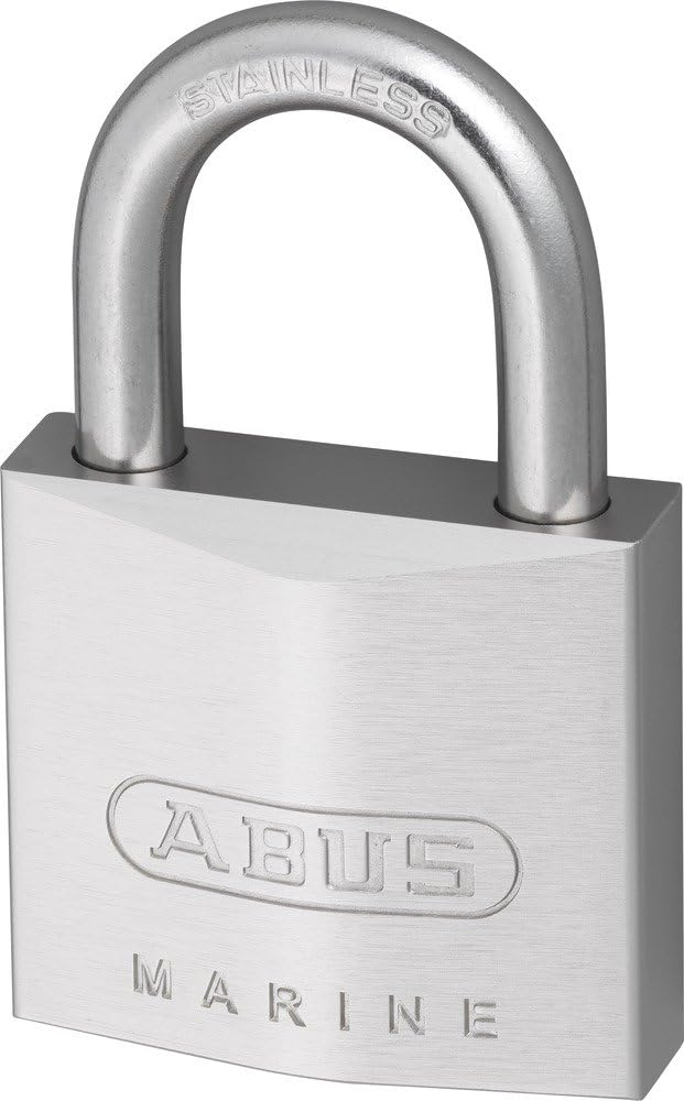 ABUS Marine Vorhängeschloss 75IB/40 - wetterfest - Messing-Schlosskörper mit Nickel Pearl Beschichtu