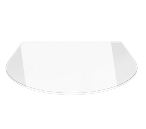 Rundbogen 100x100cm - Funkenschutzplatte Kaminbodenplatte Glasplatte f. Ofen Kaminofenunterlage (Run