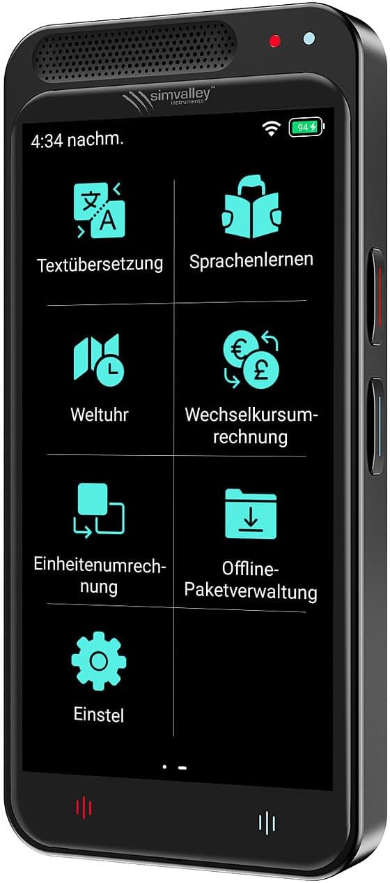 simvalley MOBILE Mobiler Übersetzer: Mobiler KI-Echtzeit-Sprachübersetzer, 139 Sprachen, ChatGPT-Ass