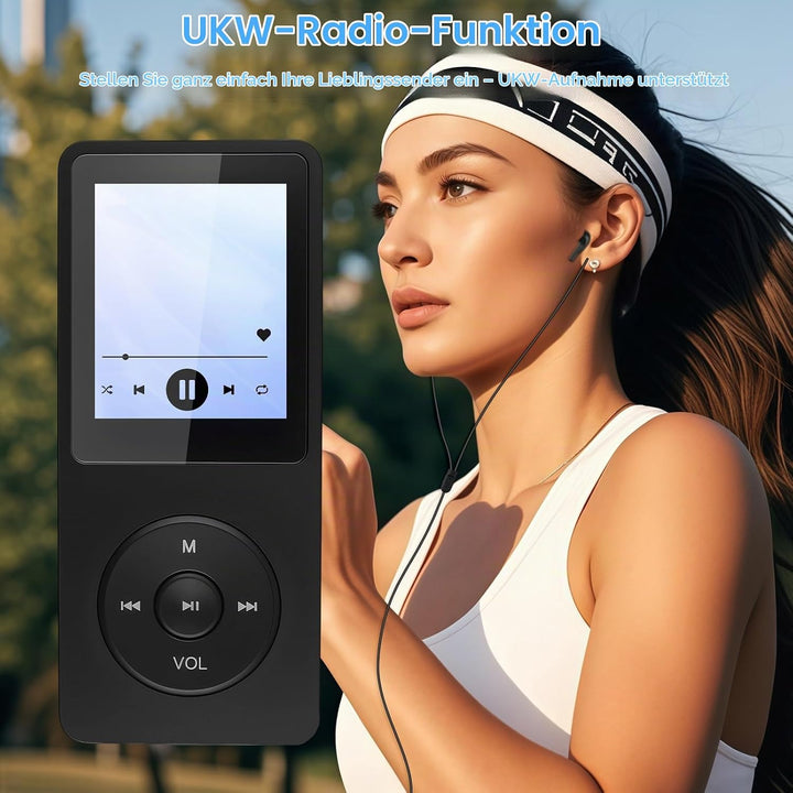 64GB MP3 Player Bluetooth 5.3, Musikplayer mit Lautsprecher &amp; HD-Klang, HiFi-Sound Verlustfreier Aud