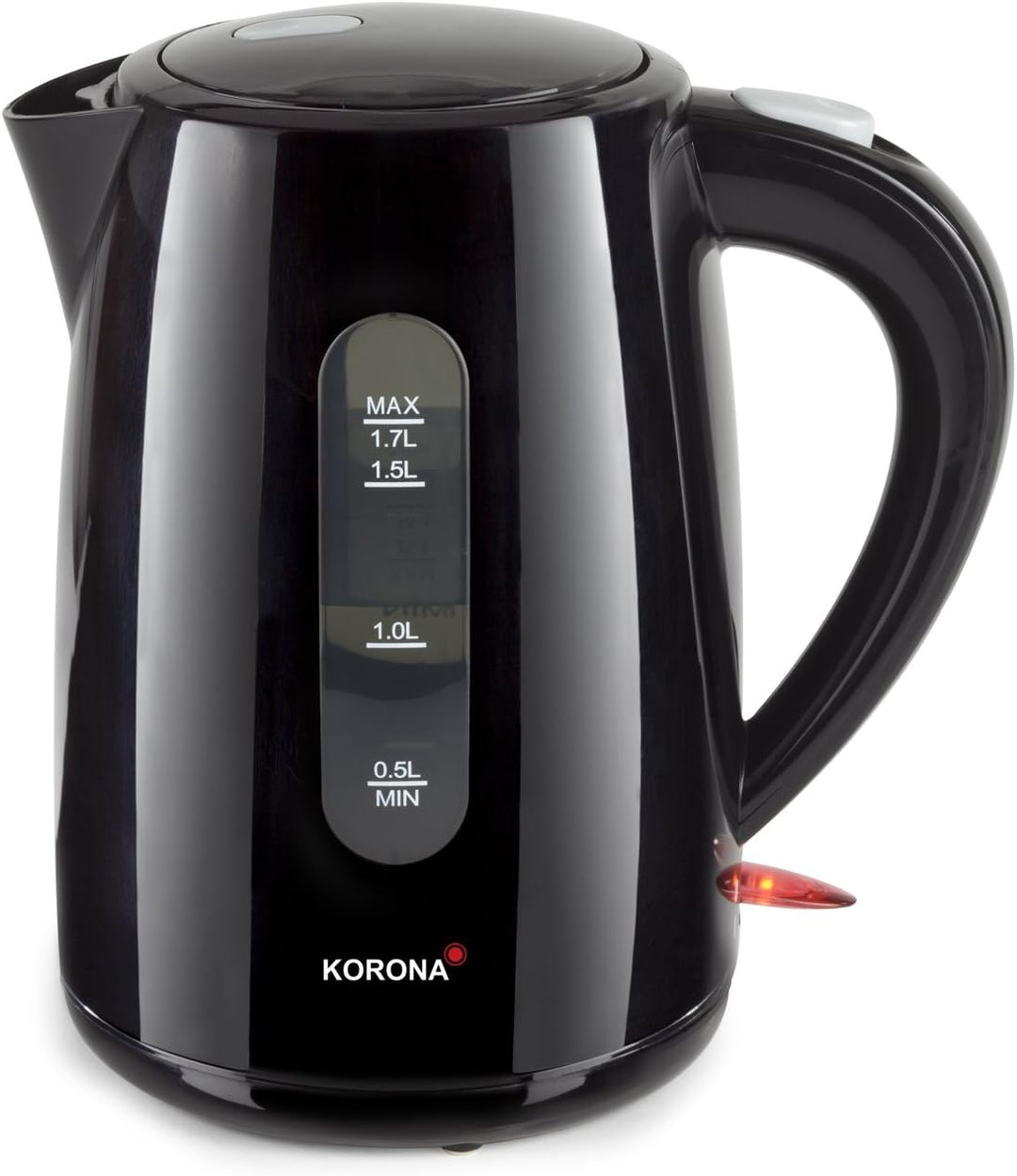 Korona 20130 Wasserkocher mit 1,7 Liter Fassungsvermögen in schwarz - Leistungsstarker Kocher mit ei