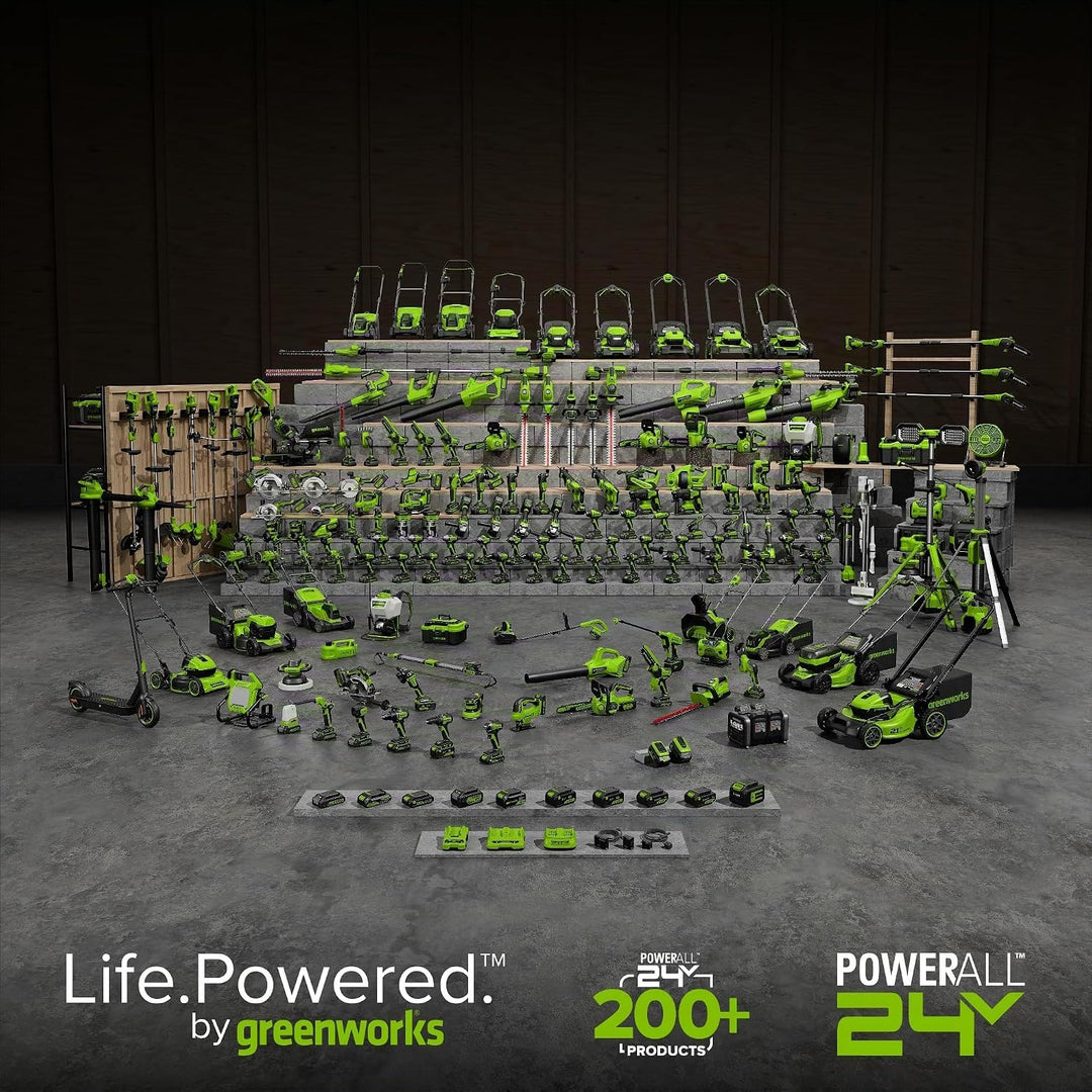 Greenworks 48V(24V x 2) Akku Laubsauger - Laubbläser mit Schultergurt, bürstenloser Motor, 386 km/h,
