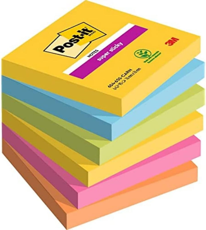 Post-it Super Sticky Notes Carnival Collection & Super Sticky Notes Kanariengelb Carnival Bundle mit