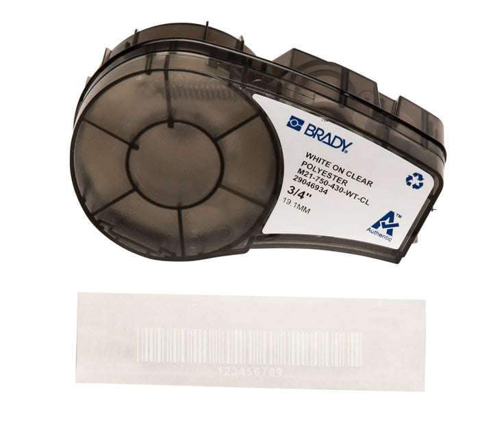 Brady (M21-750-430-WT-CL) Polyesterband für BMP21-PLUS; BMP21-LAB; BMP21 19.05 mm x 6.40 m Weiss auf